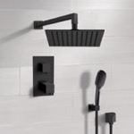 Remer SFH56 Matte Black Thermostatic Shower System with Handheld, Rain Shower Head, Shower Faucet Set
